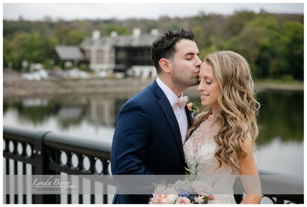 bride and groom at Lambertville Station Inn