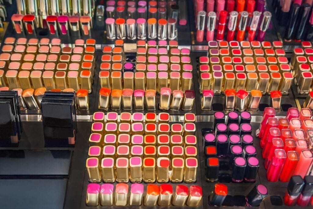 professional makeup display
