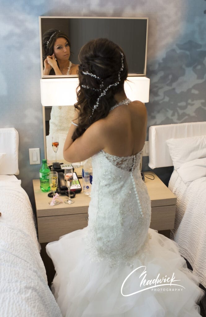 beautiful dark hair bride with hair vine