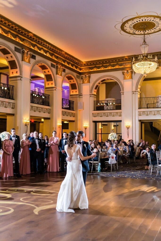 Ballroom at the Ben first dance bride and groom