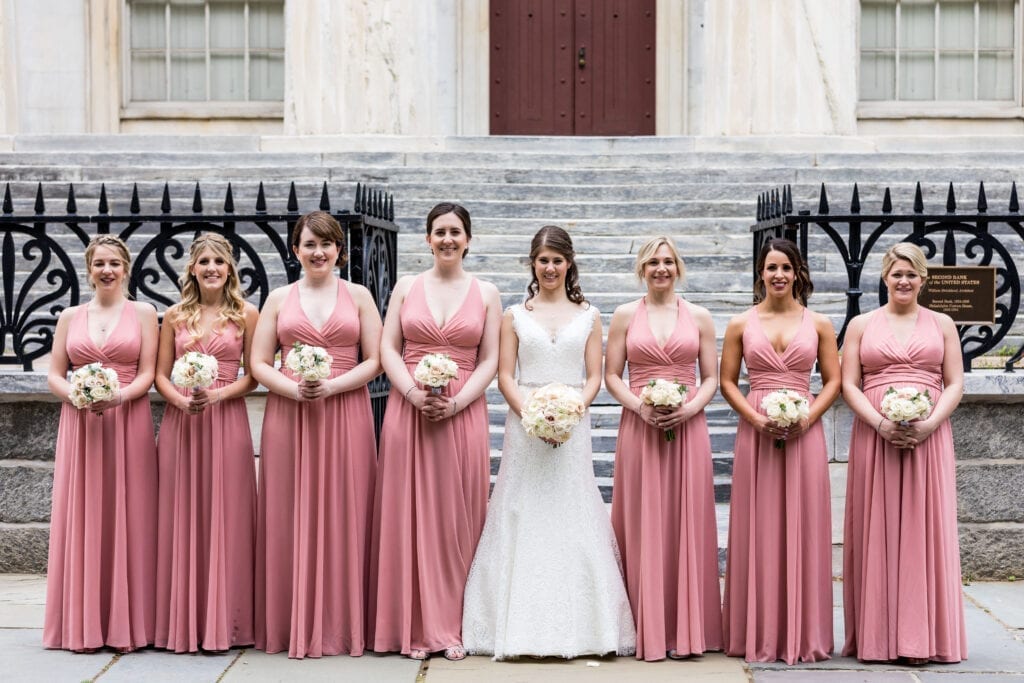 Bridal Party at First National Bank Philadelphia hair and makeup by Bella Angel