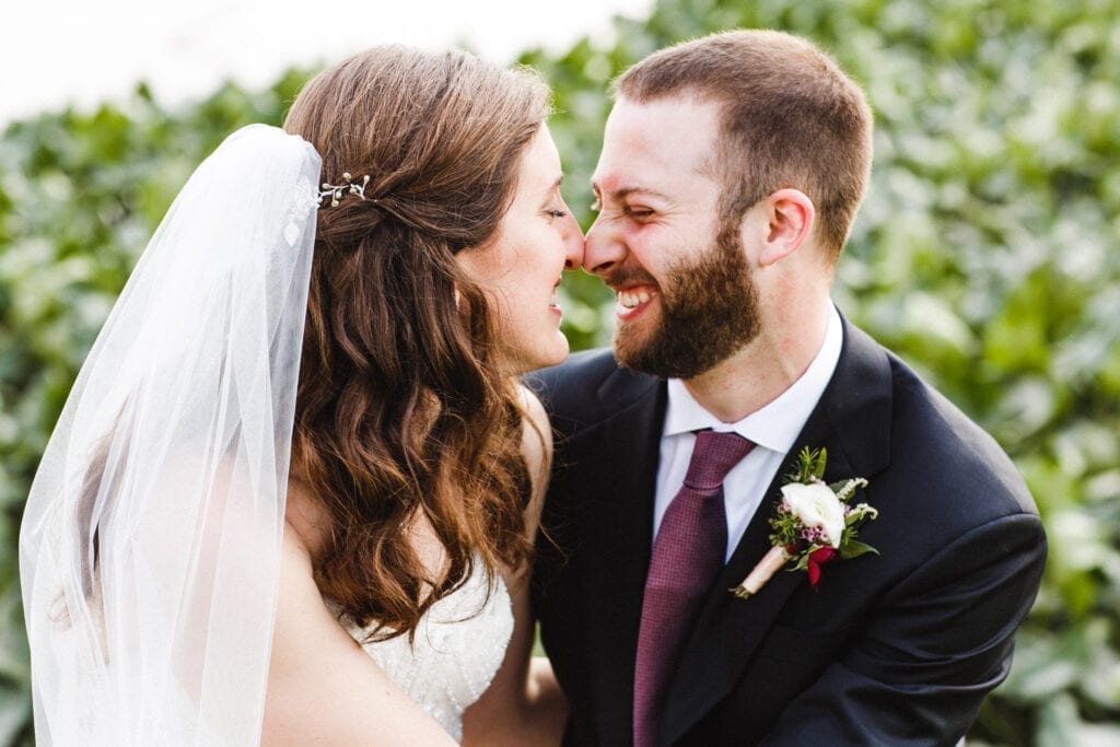 bride and groom cute faces