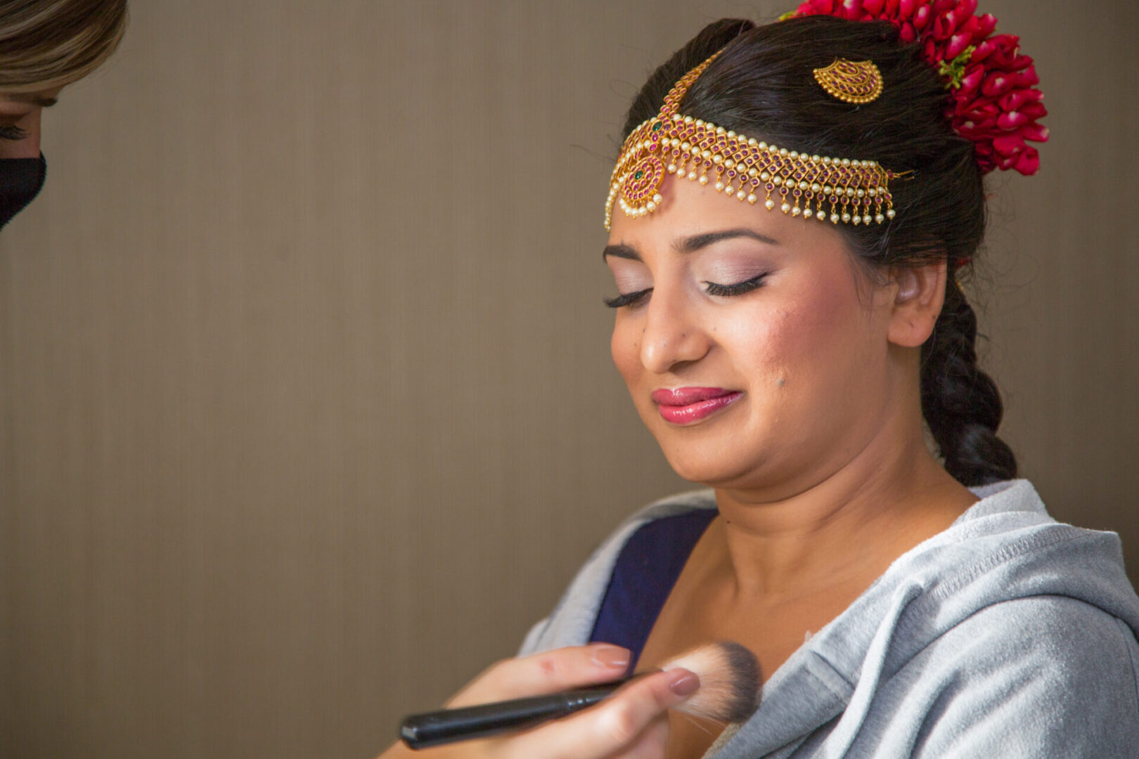Indian bride getting a makeover