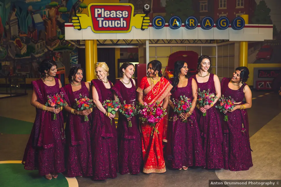 Indian bride and bridesmaids