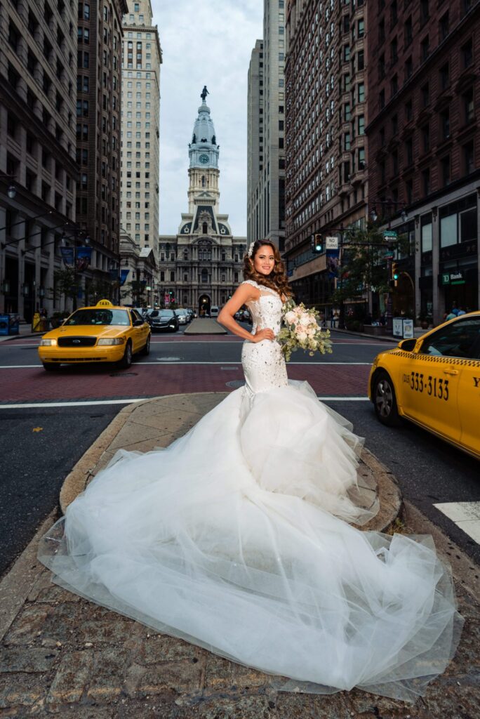 Center City bride gorgeous hair and makeup 